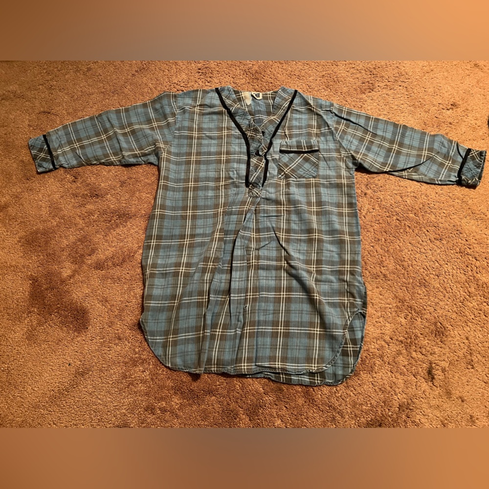 Basic Editions flannel black and blue plaid pajamas with pocket